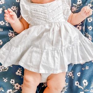 White summer baby girl dress
